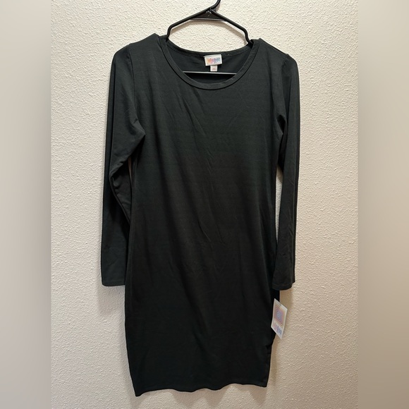 Lularoe, Debbie bodycon dress, subtle stripes, dark forest green, size xsmall - Picture 1 of 2